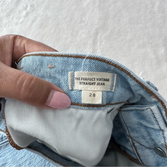Madewell The Perfect Vintage Straight Jeans Distressed Size 28 - Picture 8 of 9